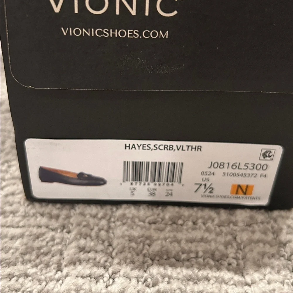 Vionic Hayes Skimmer Scarab Green Leather Narrow 7.5
